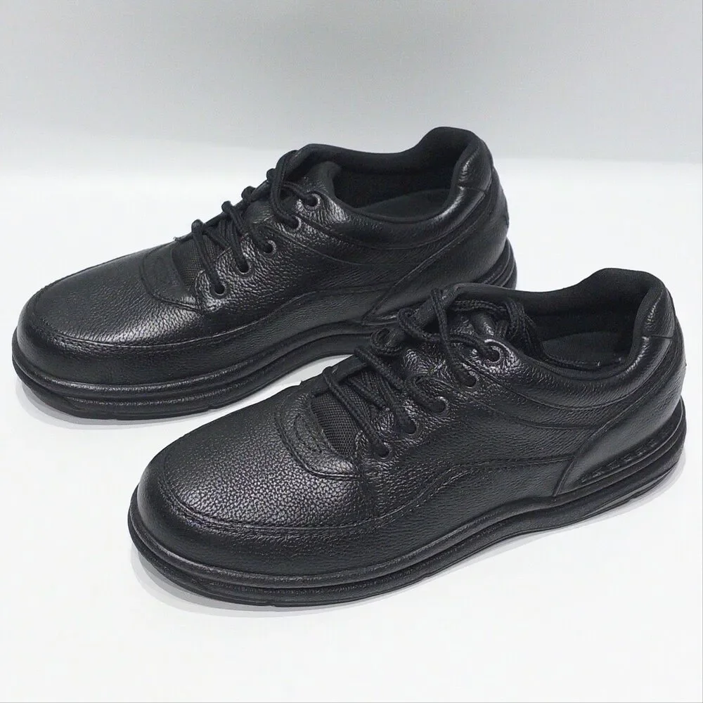NWOB Rockport World Tour Classic Black Leather Walking Shoes Men Size 10.5W Wide